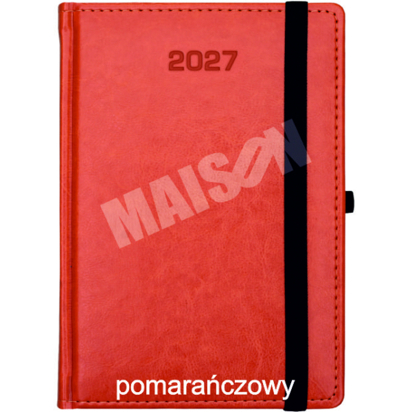 Kalendarz Nebraska zamykana na gumkę dzienny A5 2027 z grawerem
